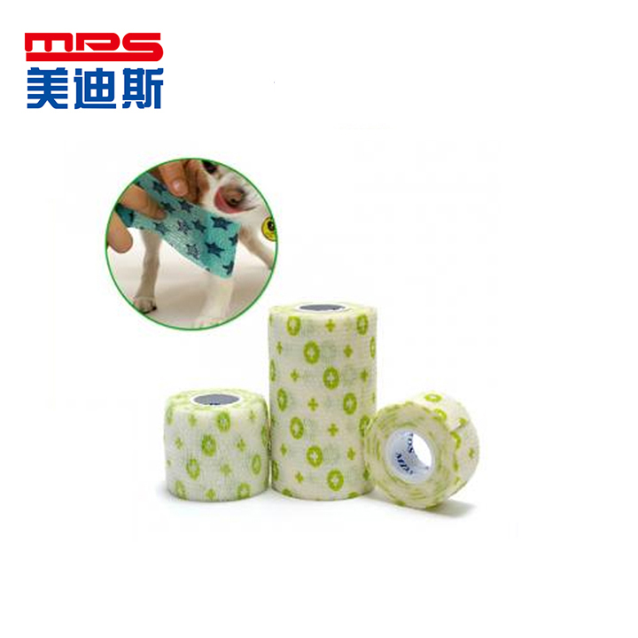 Printed veterinary wrap bandage for dog