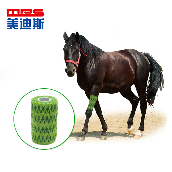 Printed veterinary wrap bandage for horse